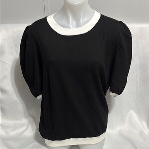 Black Boxy Short Sleeve Blouse
